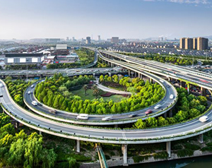 Vista aerea di un'autostrada